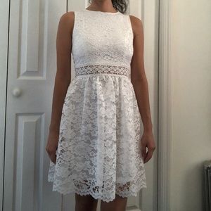 Altar'd State white lace dress.